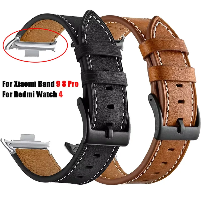 Leather Strap For Xiaomi Mi Band 8 9 Pro Replacement Smartwatch Wrist Bracelet Correa for Redmi watch 4 5 6 Strap
