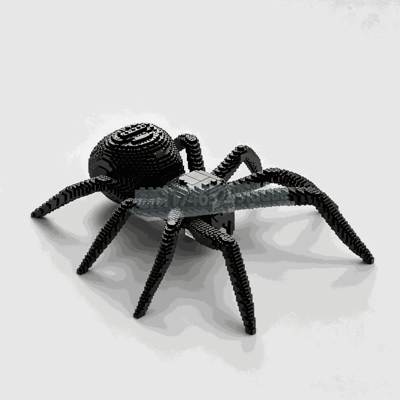 11569PCS MOC Large Life Sized Spider Sculpture Figure Model Custom Puzzle DIY Creative Building Bricks Assembly Halloween Gift