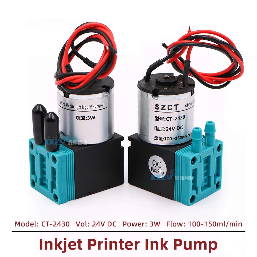 CT-2430 Micro Diaphragm Pump DC24V for Infiniti Gongzheng Inkjet Printer 3W Small Ink Pump 100-150ml/min Liquid Pump