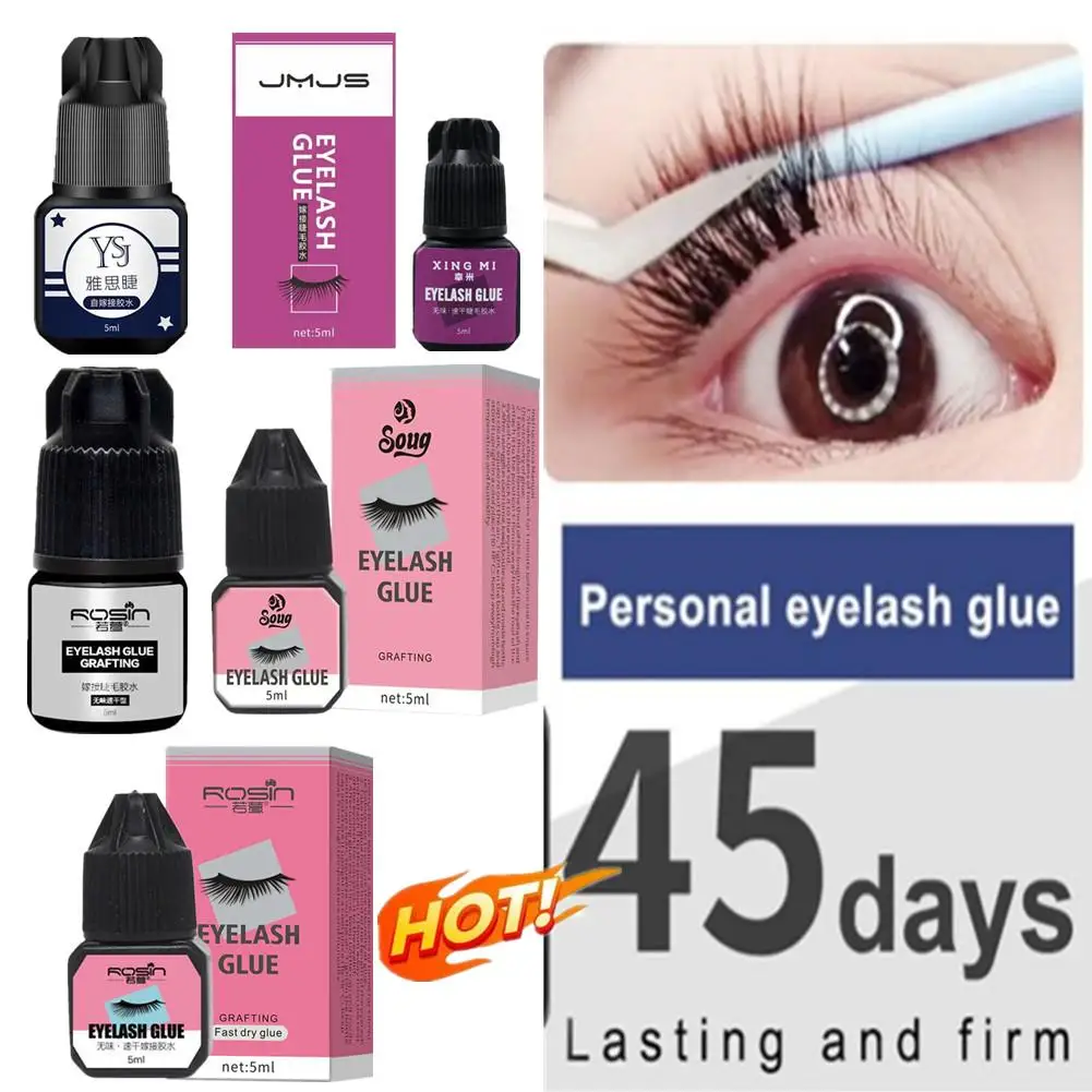 5ml Grafted Eyelashes Extension Glue Waterproof Long Lasting Firm Quickily Drying No-irritant Black Eyelash Glue Makeup Tools