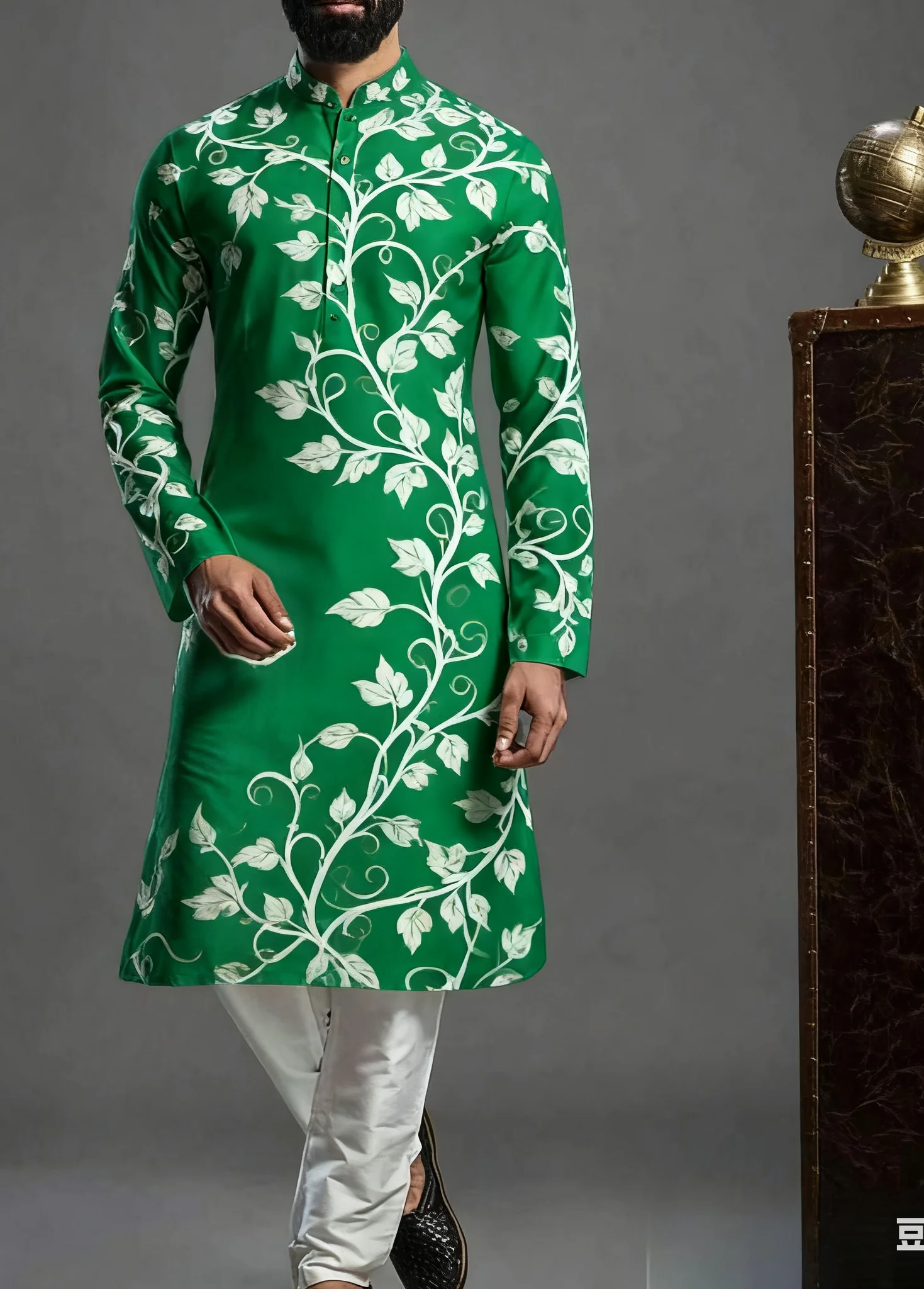 Kurt Men's Digital Printed Patterns with Multiple kurta vardha Fashionable Casual Fit Regular Robe Suitable for All Occasion