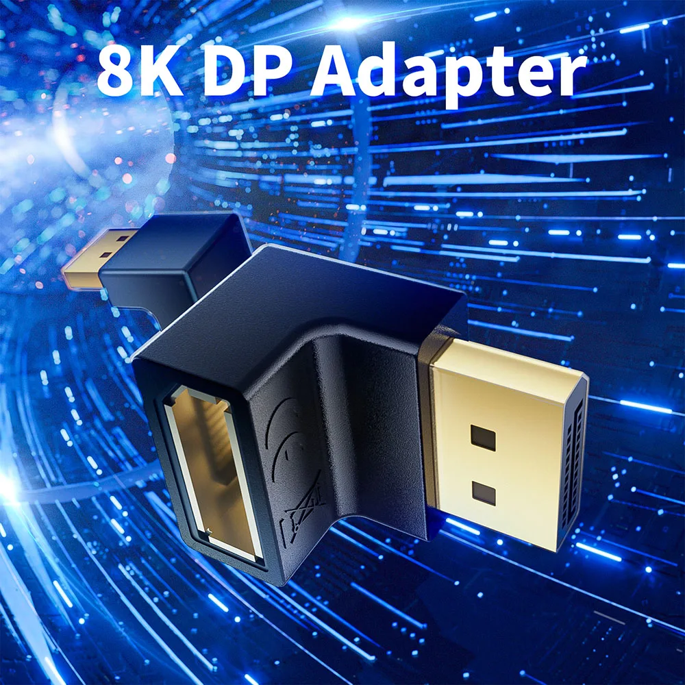 90 Degreen adapter kabel DisplayPort prawy kąt lewego adaptera Displayport adapter DisplayPort 1.4 adapter 4K 144Hz adapter DP