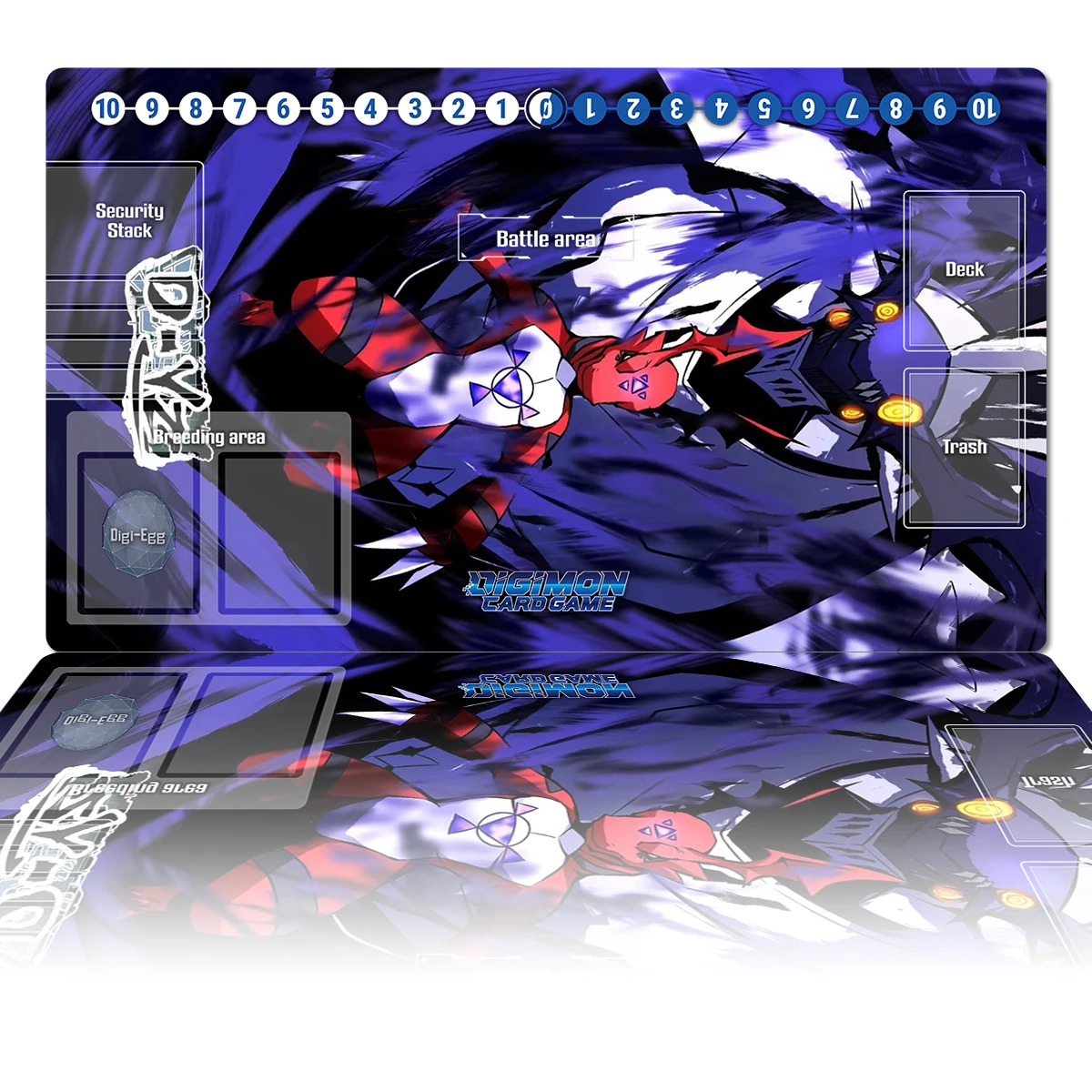 Digimon Playmat Glantmon Guilmon DTCG CCG Board Game Trading Card Game Mat Custom Anime Mouse Pad Rubber Desk Mat Zones Free Bag