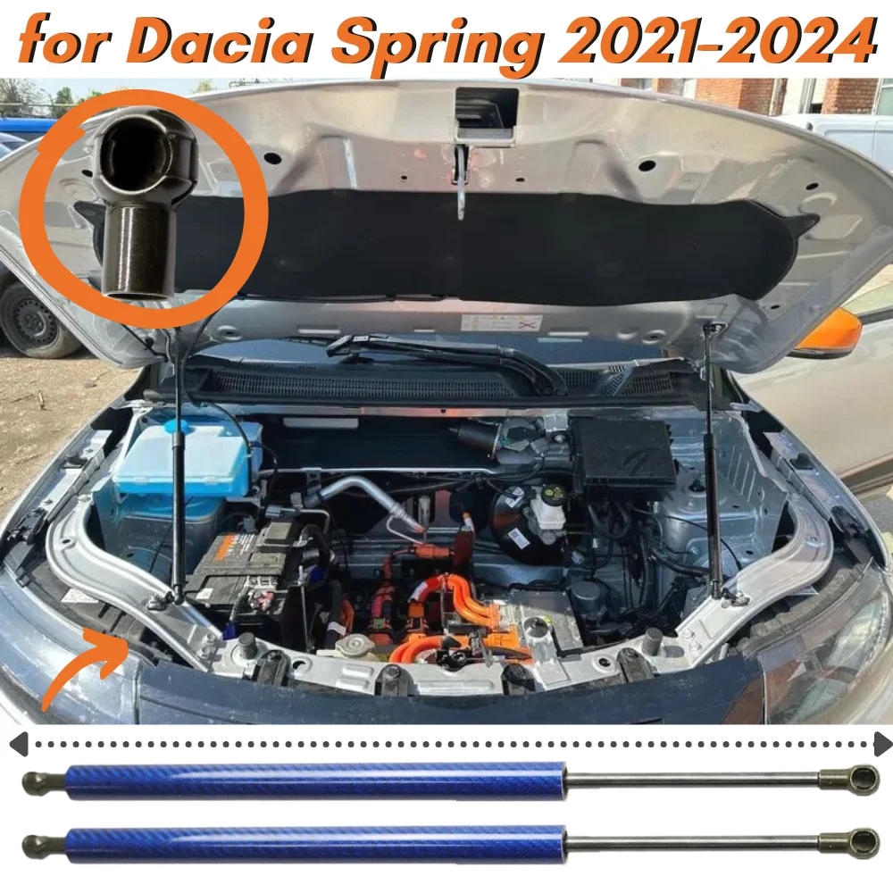 

Qty(2) Hood Struts for Dacia Spring 2021-2024 Front Bonnet Modify Gas Springs Dampers Shock Absorber Prop Lift Supports