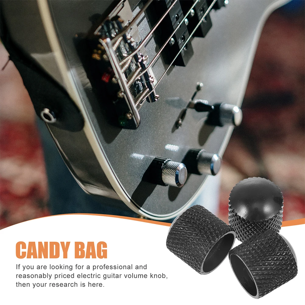 

3Pcs Lightweight Electric Guitar Volume Knobs Stylish Metal Bass Parts Accessories