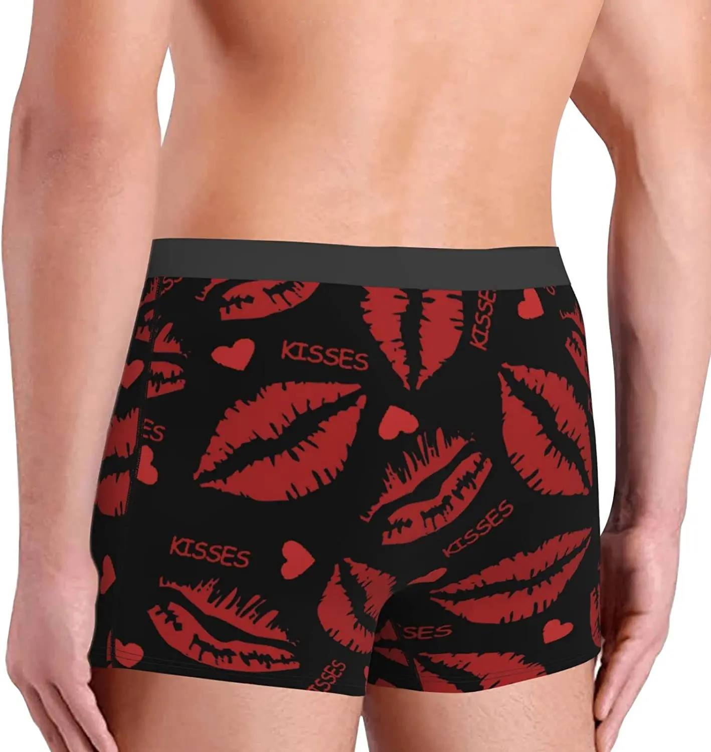 Lip Kiss Men\'s Boxer Briefs Crab Boxer Shorts Soft Breathable Stretch Wide Waistband Underwear Trunks with Bulge Pouch for Men