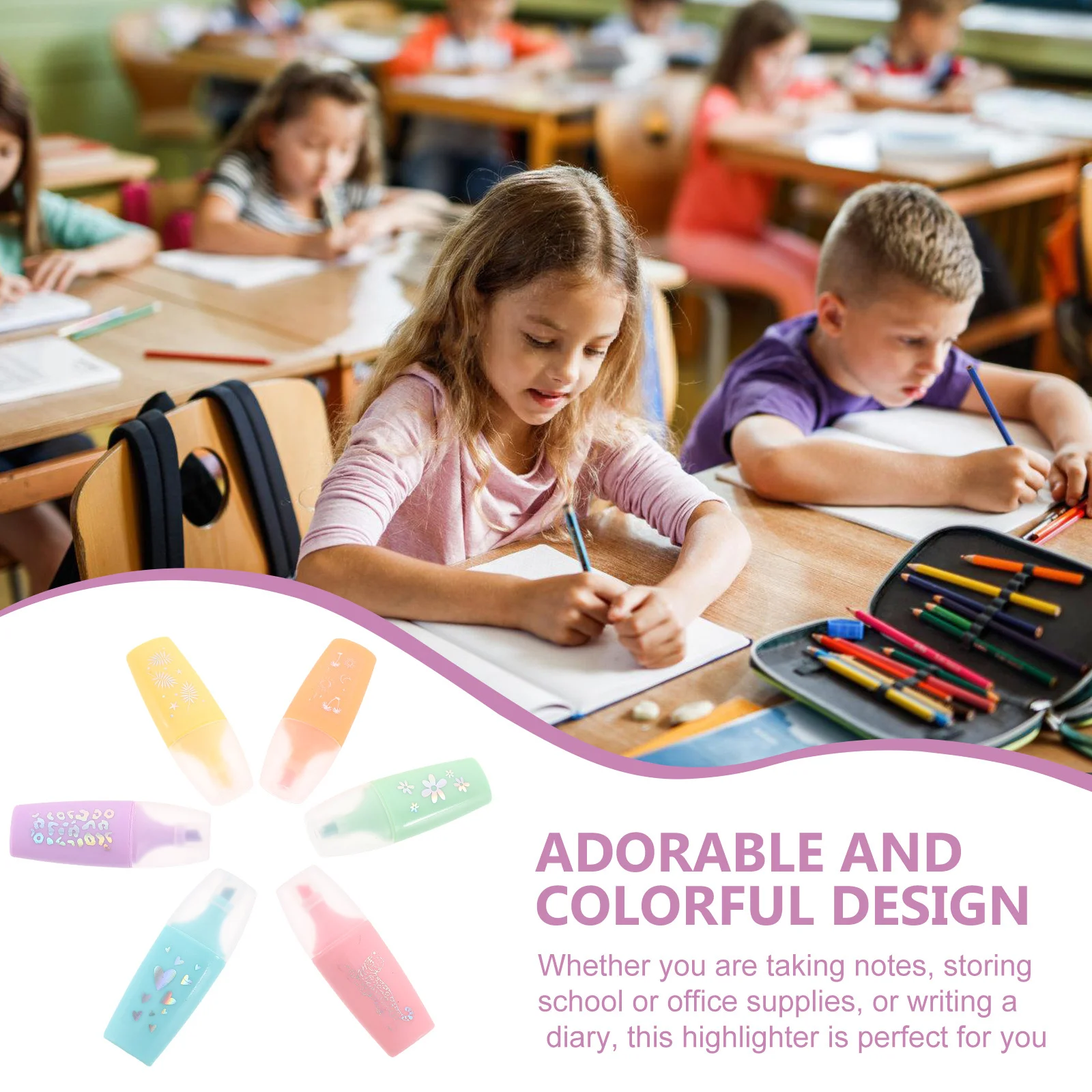 

12Pcs Adorable Mini Highlighter Pens Colorful Cartoon Markers for Students Note Marking Mini Marker for Nurses Badge