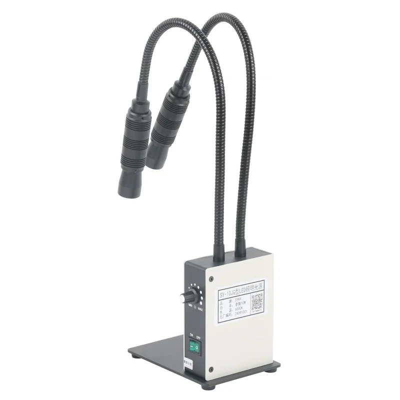 듀얼 구즈넥 스포트라이트 조절식 조명기 소스 LED 조명, 스테레오 현미경 카메라 PCB 수리 납땜용, 20W, 6000K