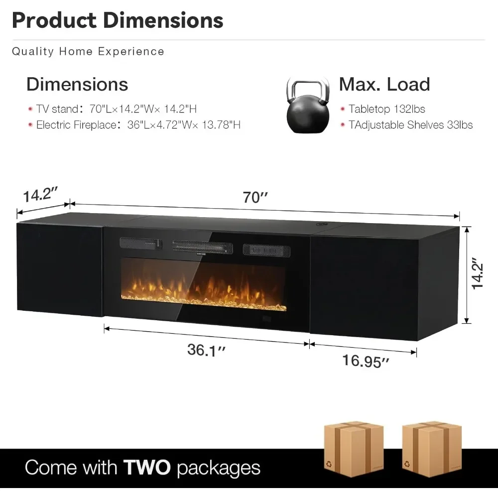 oneinmil Floating TV Stand with 36