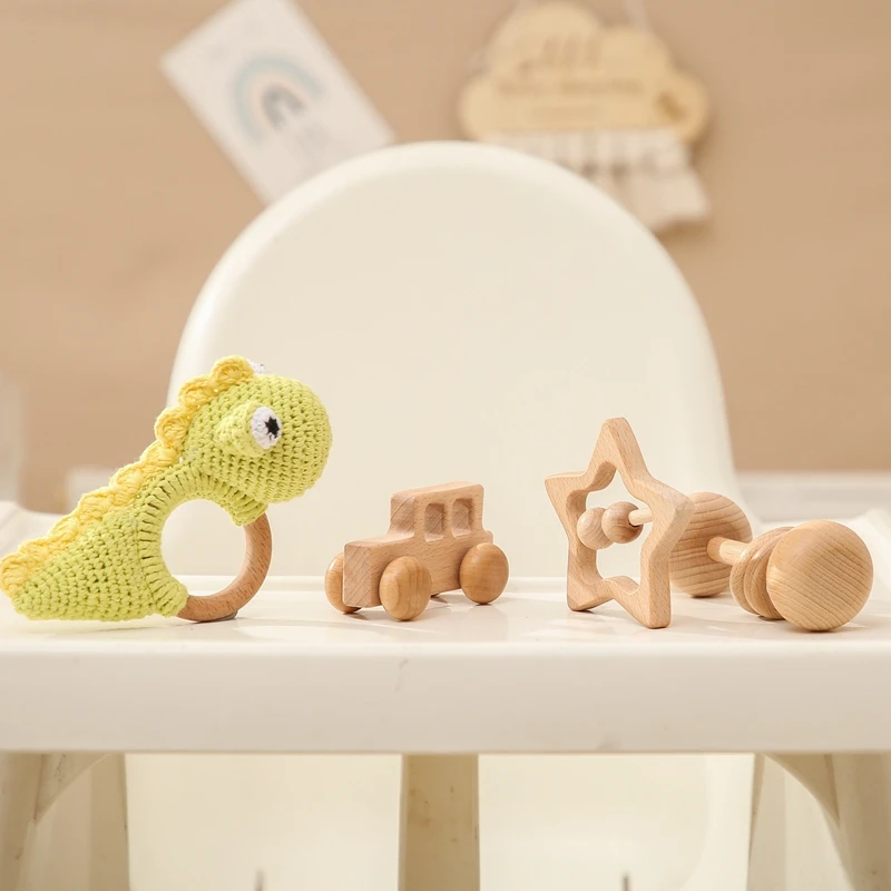 3pc/6pc BaBy Accessories Photography Props Bath Shower Set Baby toy Set Rattle Keepsakes Memories Milestone Cards Newbown Gifts