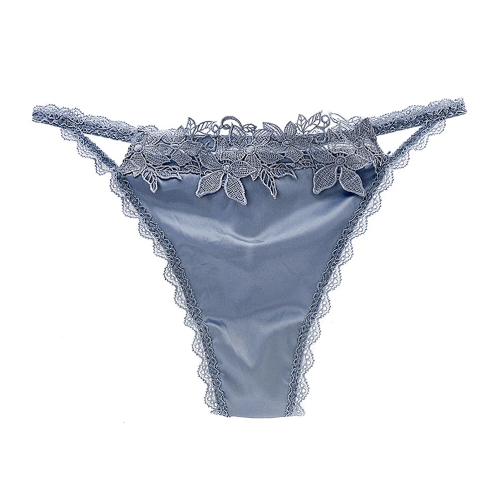 Panties Underwear Seamless Ladies Slight Strech Underwear Women Sexy Shiny Satin G-string Lace Knickers Druable