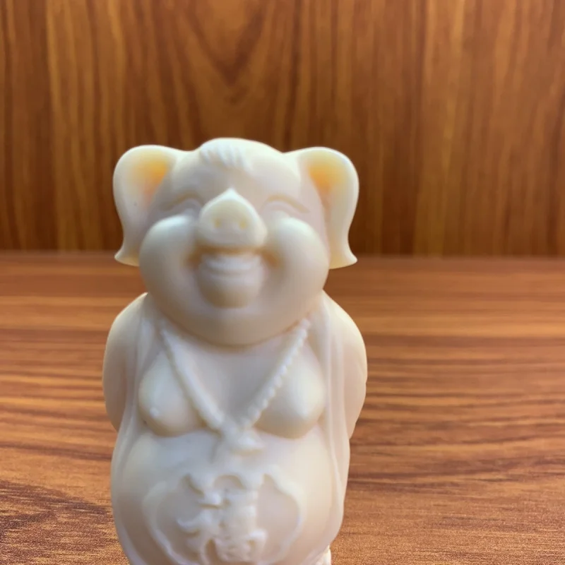 New Product Ivory Nut Carving Happy Pig Tea Ornaments Crafts Home Car Ornament Decoration Crafts Factory Wholesale