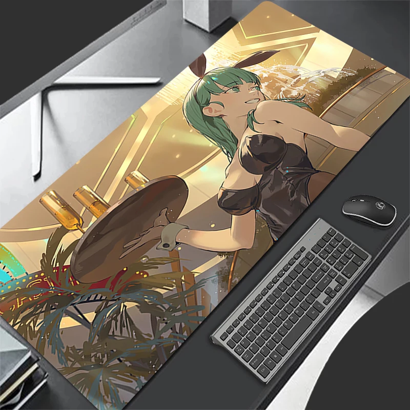 

DBZ Large Mouse Pad Dragon Ball Bulma Carpet Lock Edge Laptop Pc Gamer Keyboard Mat Mousepad Edge White Tassel Rubber Table Mat