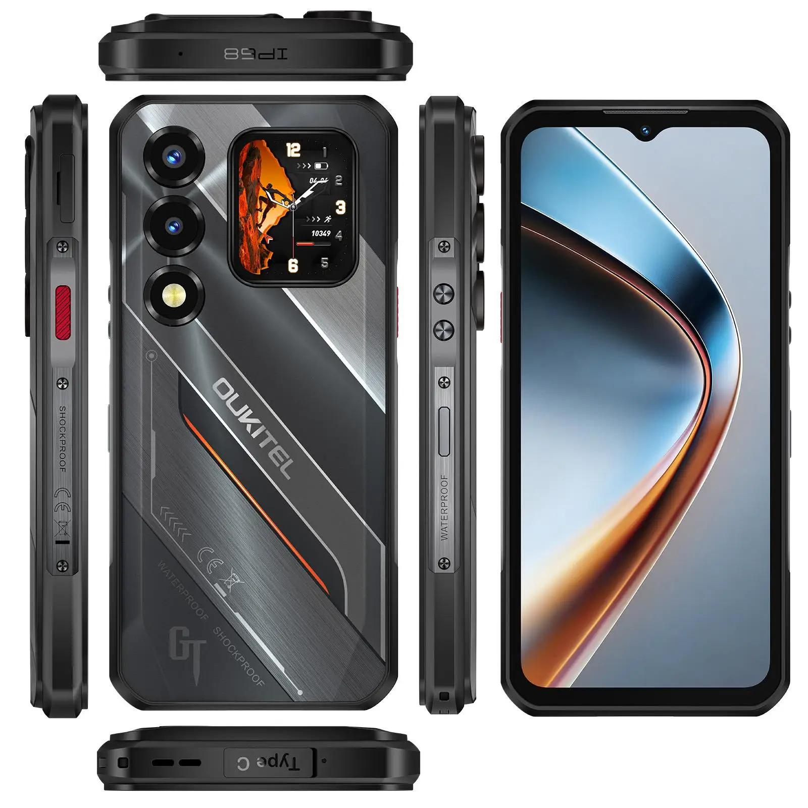 Oukitel WP66 Rugged Phone 12GB+512GB 6.6'' Android 16 Dimensity 7025 108MP Camera 33W NFC 5G Smartphone