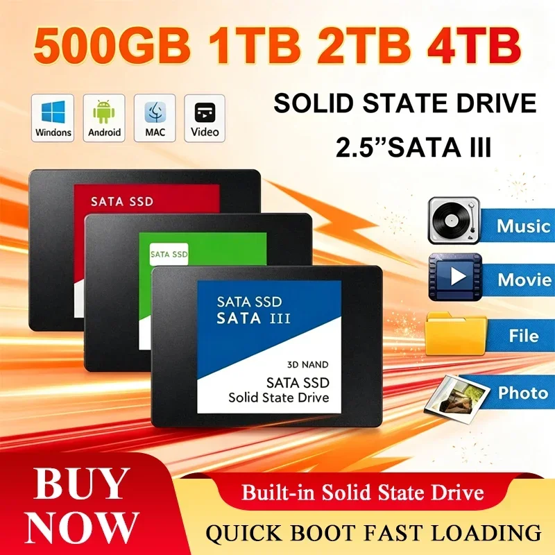 High Speed 4TB Solid State Disk SSD 1TB 2TB Internal HDD Hard Drive Sata3 2.5 Inch For Laptop Microcomputer Desktop
