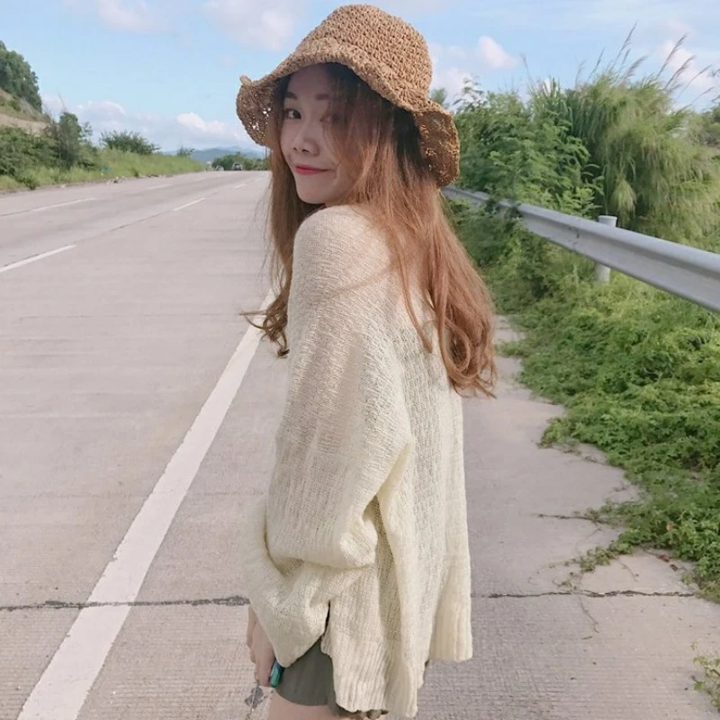 

Knitted Cardigan women plus size Summer cardigan Sweater women Loose Hollow coat kardigan Sweter Cardigans korean top