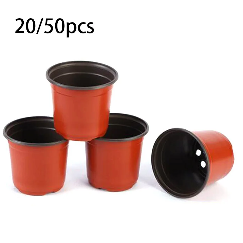 20-50pcs garden planter Nursery Plant grow pots cup For Flower Plastic Pot Gardening tools Home Tray Box Grow Pots wholesale