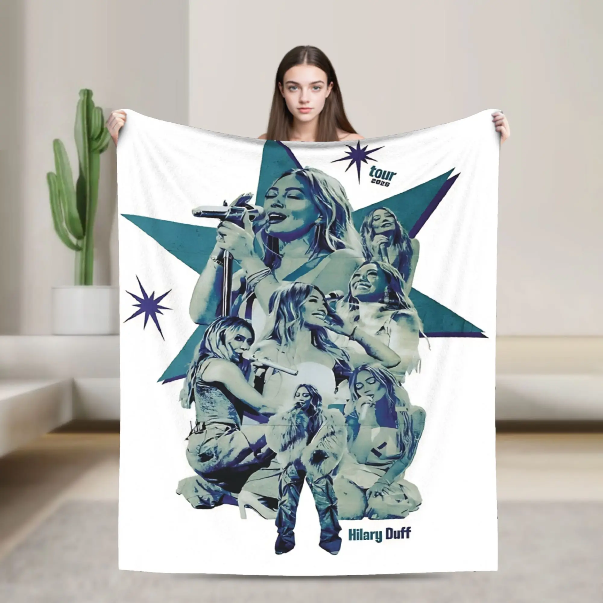 Warm Soft Blankets Picnic Hilary Duff  Lucky Me Tour Bedding Throws  Flannel Bedspread For Home Decor Print Sofa Bed Cover