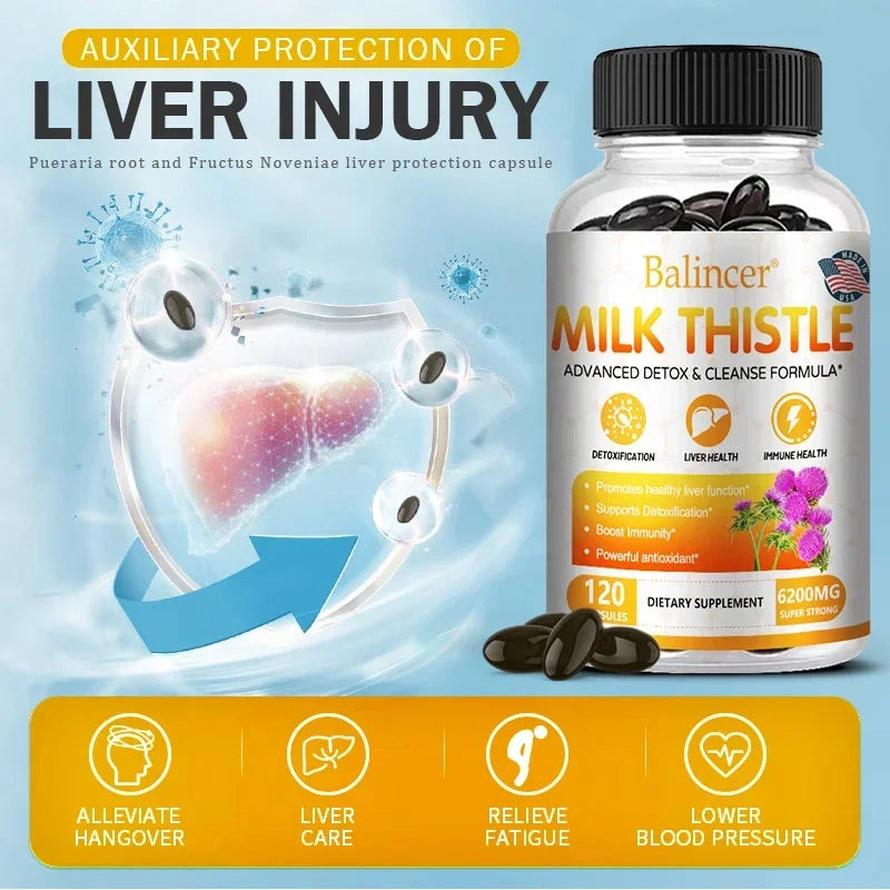 Liver Cleanse, Detox and Repair Support - Milk Thistle Liver Detox Formula with Dandelion Root, Artichoke Extract