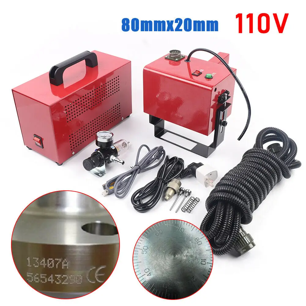 KT-PH03 Electric Marking Machine 110V Pneumatic Dot Peen Metal Engraving Name Plate Printer Deep Marking w/ Micro Computer