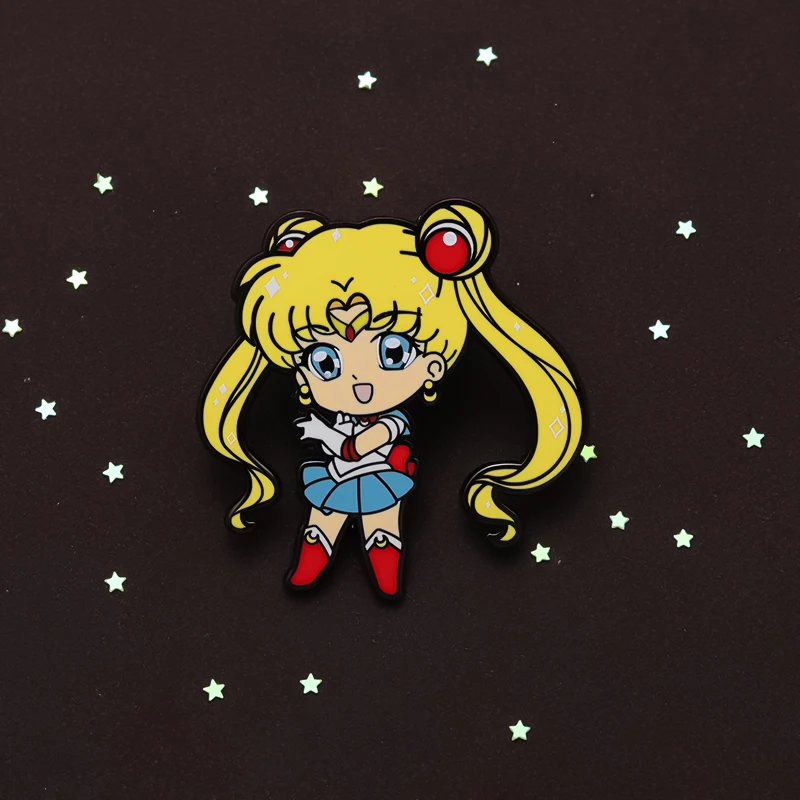 

Anime Sailor Moon Tsukino Usagi Eaneml Pin Cartoon Cute Magical Girl Brooch Lapel Backpack Badge Jewelry Gift For Kids Women