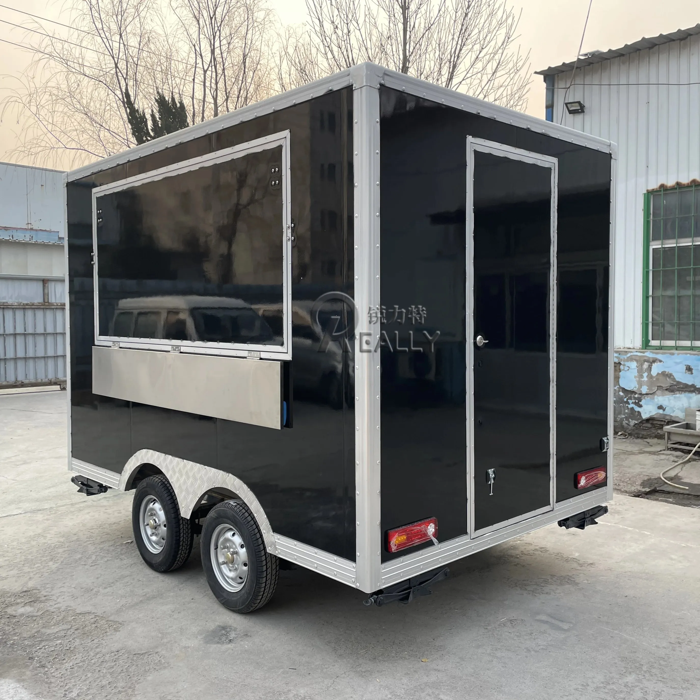 Commercial Food Truck Trailer Customized Kitchen Equipments Mobile Coffee Kiosk Fast Food Cart Street Snack Pizza Trailer