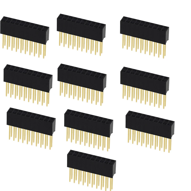 10 Stück 2,54mm Rastermaß Gerade Stiftleiste Steckverbinder 1x6/1x8/1x10/1x15/1x20/1x40 2x6/2x8/2x10/2x20 Einreihig/Zweireihig PC