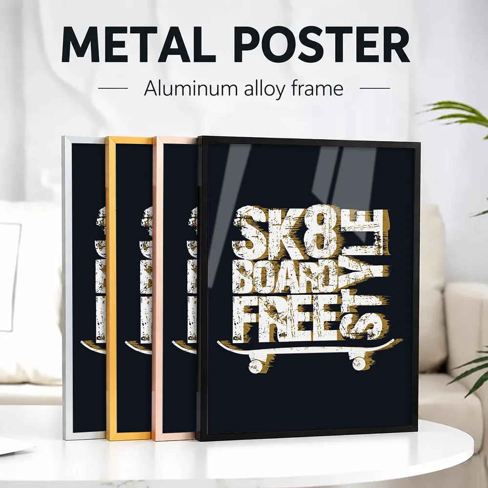 Freestyle Sport Framed Aluminum Metal Poster Customized Photo Energetic Graphic Style Wall Art For Training Room Teammate Gift