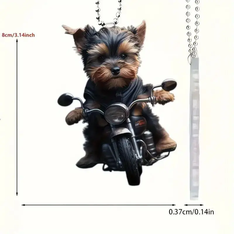 Acrylic Flat Car Pendant Motorcycle Black Dog Backpack Accessories Home Decoration Backpack Pendant Christmas Tree