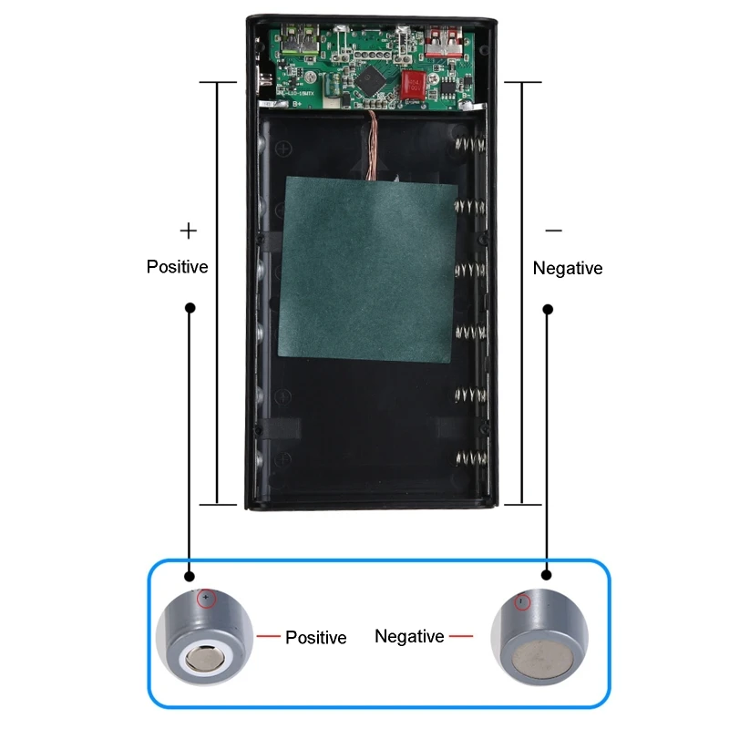 10W/22.5W Fast Charge 21700 Power Bank Shell 6 Slot DIY Battery Power Box 5W/15W Wireless Power Bank Case Shell Detachable