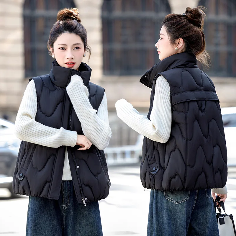 New Women Cotton Vest Jacket Warm Sleeveless Ladies Puffer Waistcoat Coat All-match Short Loose Female Outerwear chaleco mujer