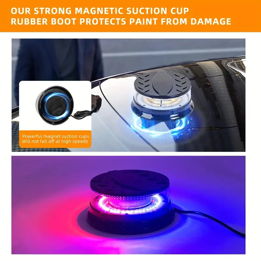 LED Red And Blue Strobe Lights Emergency Light For Vehicles Flashing Lights Beacon Lights For Truck Magnetic Light Bar Small Lig