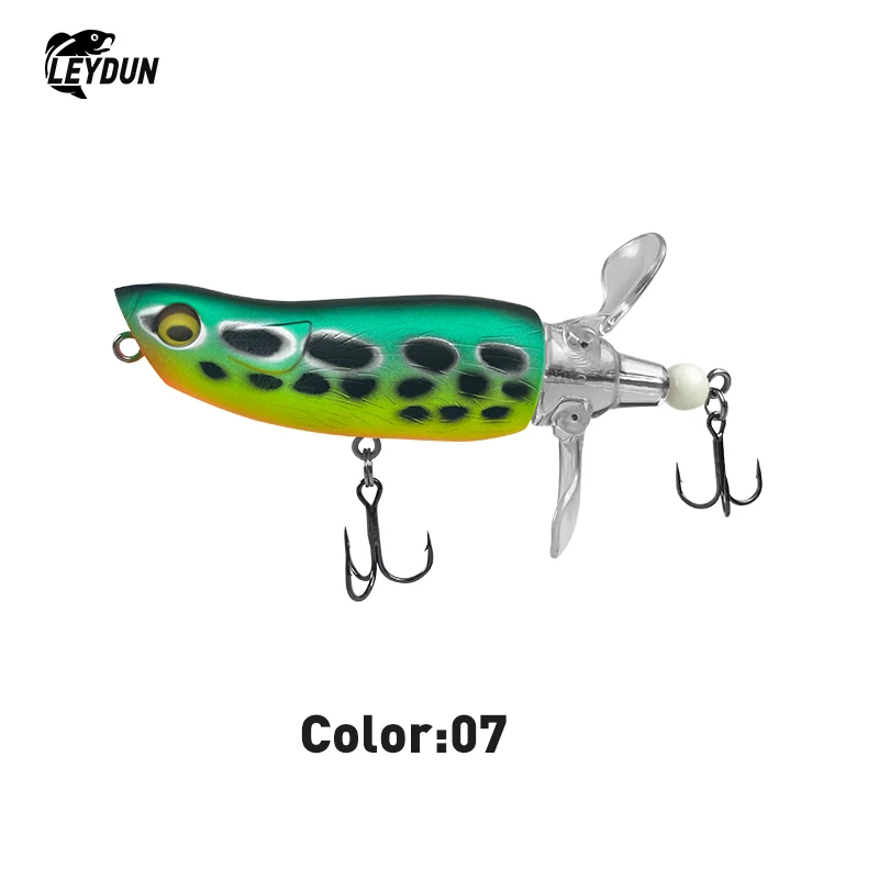 LEYDUN Neue M-Popper Angeln Köder Top wasser Harte Whopper Plopper Weiche Rotierenden Schwanz 85mm 15g popper Wobbler Für Bass Hecht