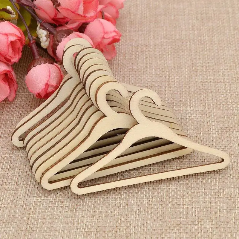 Lot 10 Pcs Wooden Hangers Coats Jackets For Dolls (15 Cm   1)