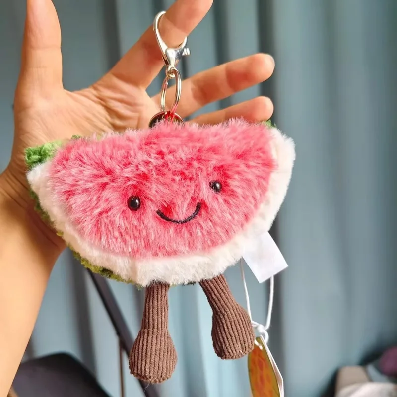 Cartoon JC Watermelon Jelly Plush Toys Bag Pendant Decoration Creative Stuffed Doll Soft Adorable Trendy Toys Birthday Gifts
