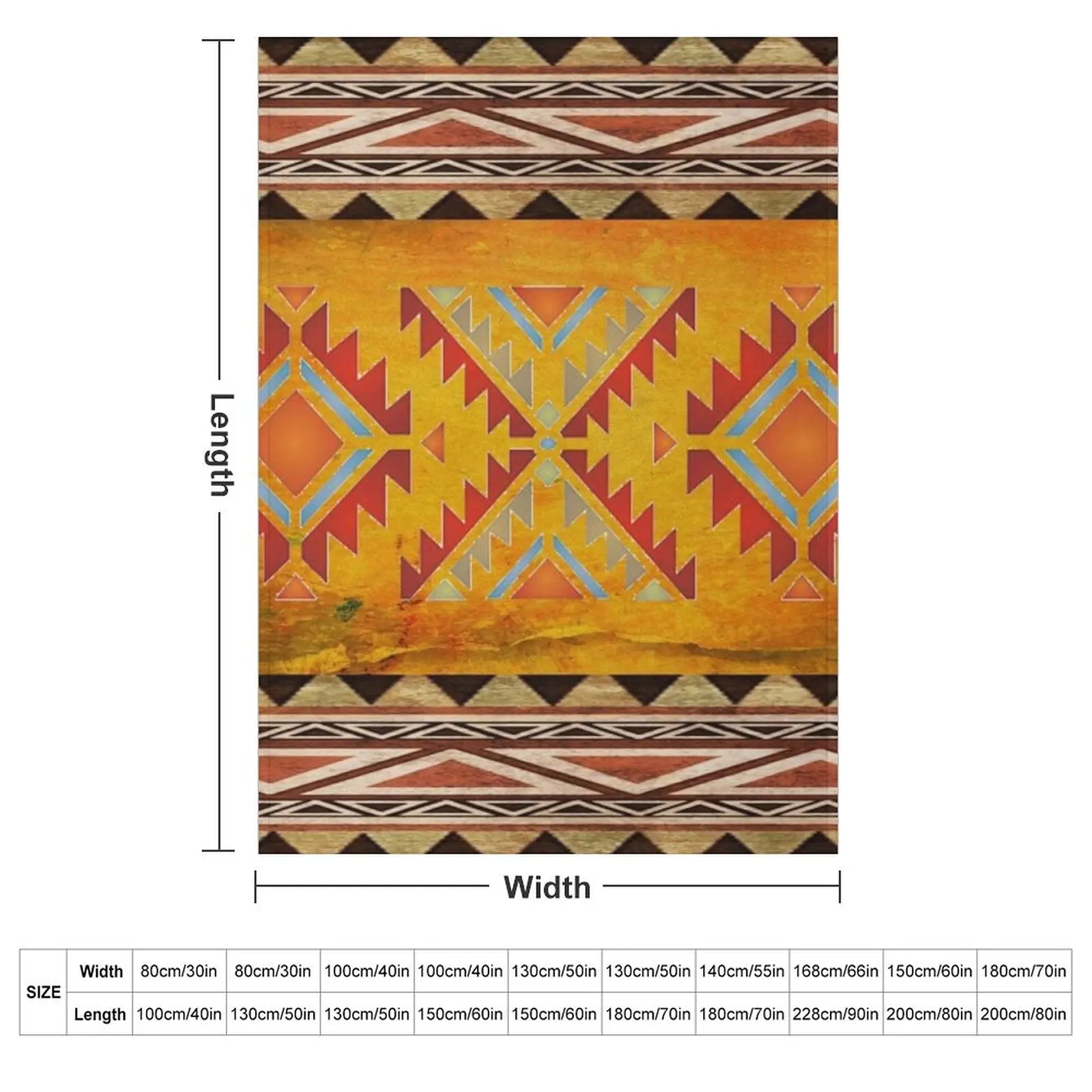 Aztec pattern Navajo Throw Blanket