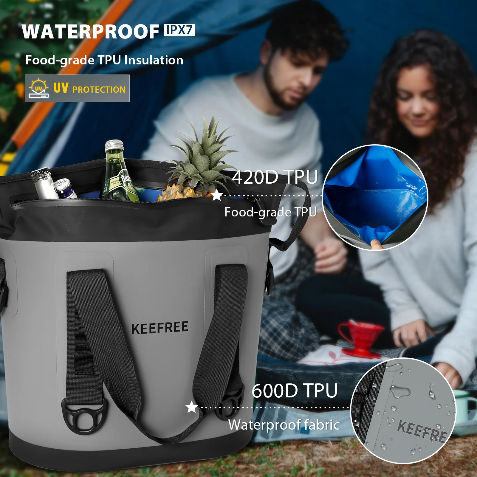Outdoor Waterproof New Bag Large Capacity Rainproof Multi-functional Insulation Portable Fashion Food Preservation Picnic Bag