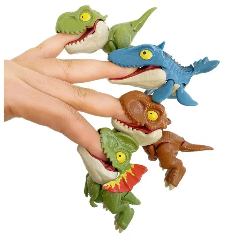 5-20PCS Dinosaur Bite Finger Toy, Simulated Tyrannosaurus Rex Dinosaur Bite Finger Toy, Multi-jointed Moving Dinosaur Figures