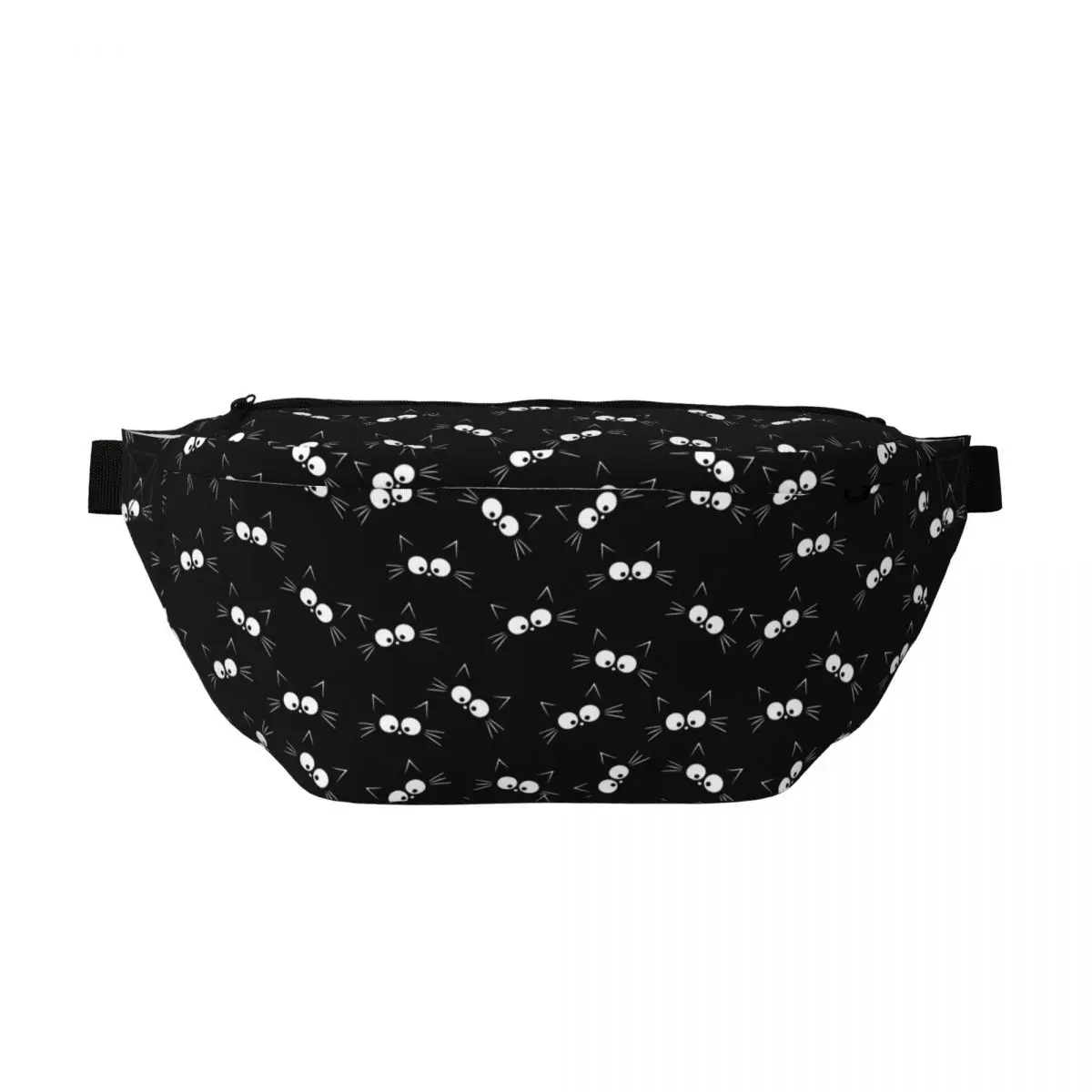 

Crossbody Waist Bag Cute Black Cat Pattern Men Women Adjustable Fanny Pack Traveling Running Money Phone Pouch Chest Bag