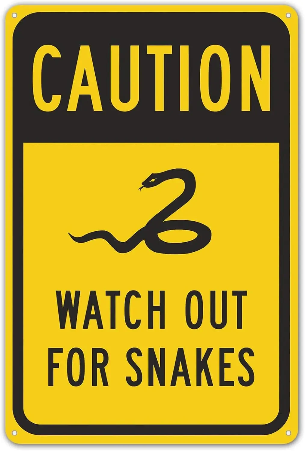Safety Sign Danger Sign Watch Out for Snakes Wall Art Warning Caution Tin Signs Metal Road Yard Decor