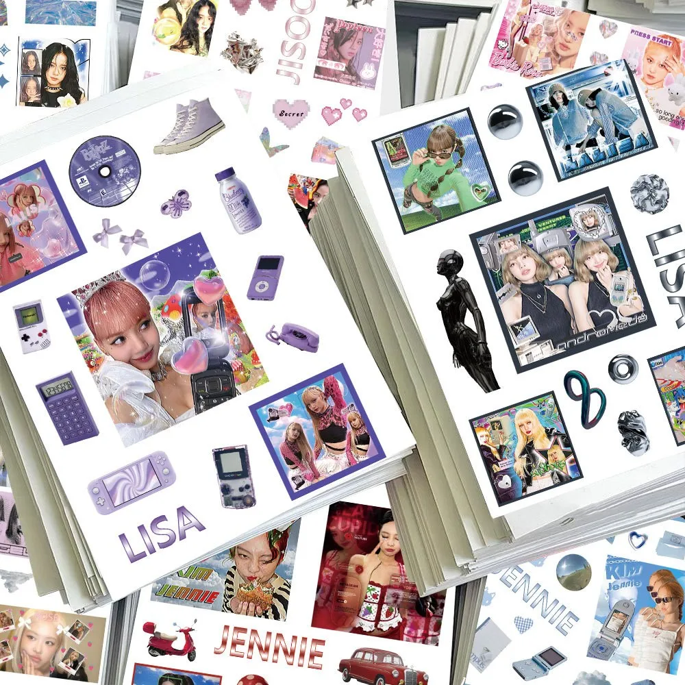 جديد K-POP مجموعة موسيقى البوب الكورية JISOO JENNIE ROS É LISA الأمتعة على ظهره ملصقات بطاقات موضوع هدايا مهرجان الحفلات
