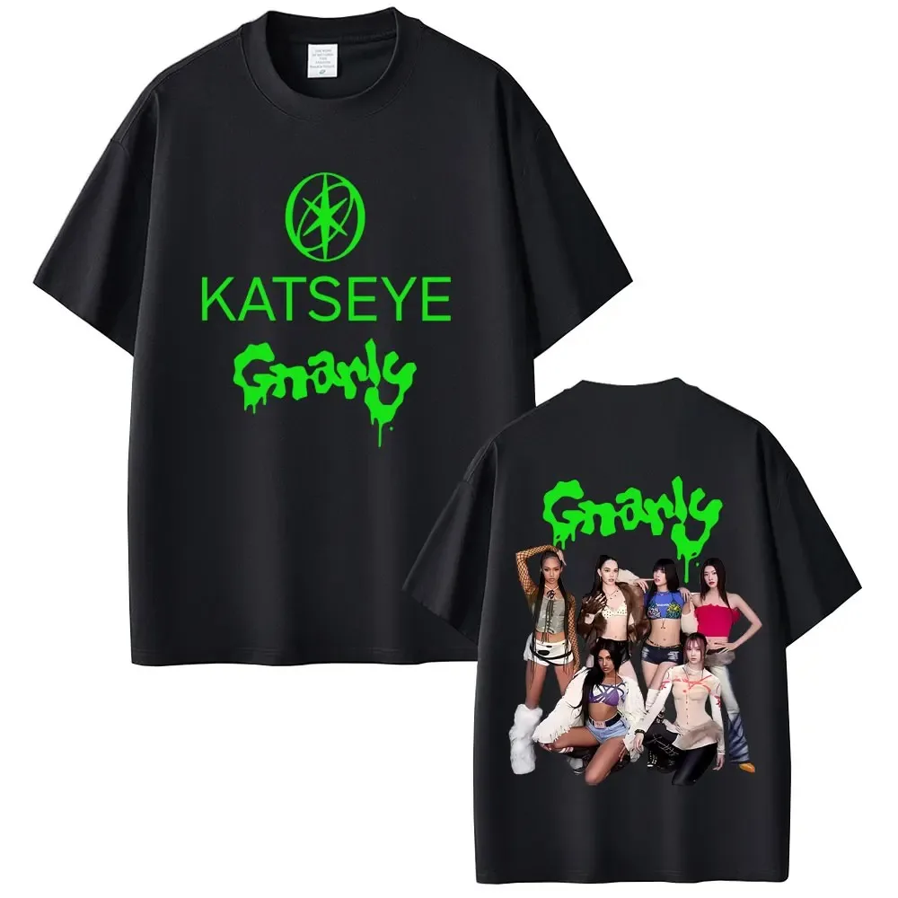 2025 جديد عصري كاتسي غابرييلا مزدوجة الوجهين تي شيرت مطبوع الرجال النساء الهيب هوب موضة المتضخم تي شيرت الشارع الشهير للجنسين #1