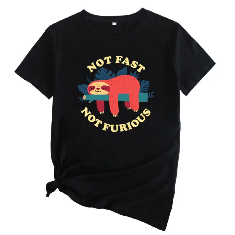 T-shirt rotonda da donna Ne ort Sve Harajuku con stampa lavorata a maglia in puro cotone Thi Summer Top Production cinese
