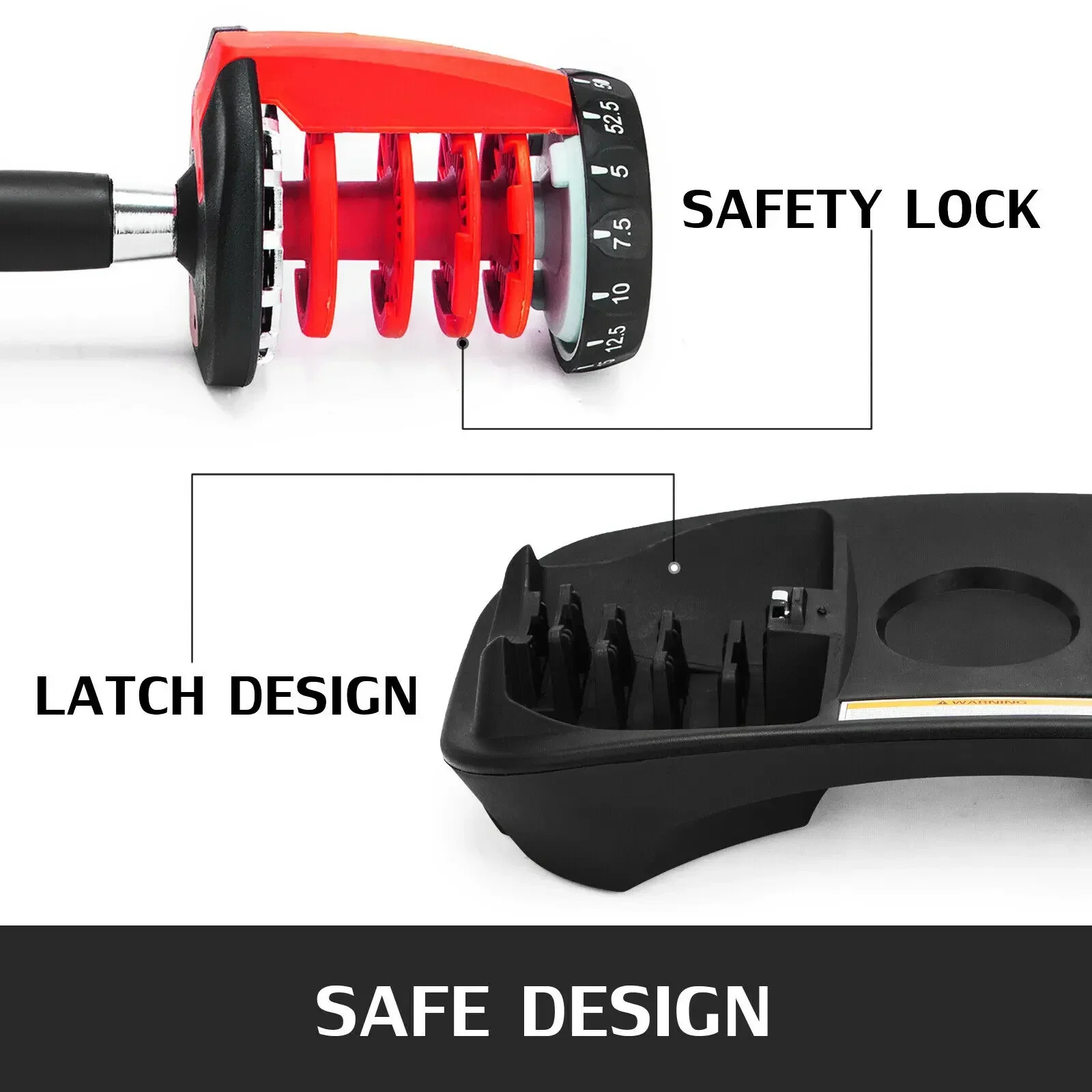 VEVOR 24Kg Dumbbells ปรับ 2.5-24KG ฟิตเนสการออกกําลังกาย Dumbbells ชุดกีฬาฟิตเนสอุปกรณ์สําหรับออกกําลังกายสุขภาพ