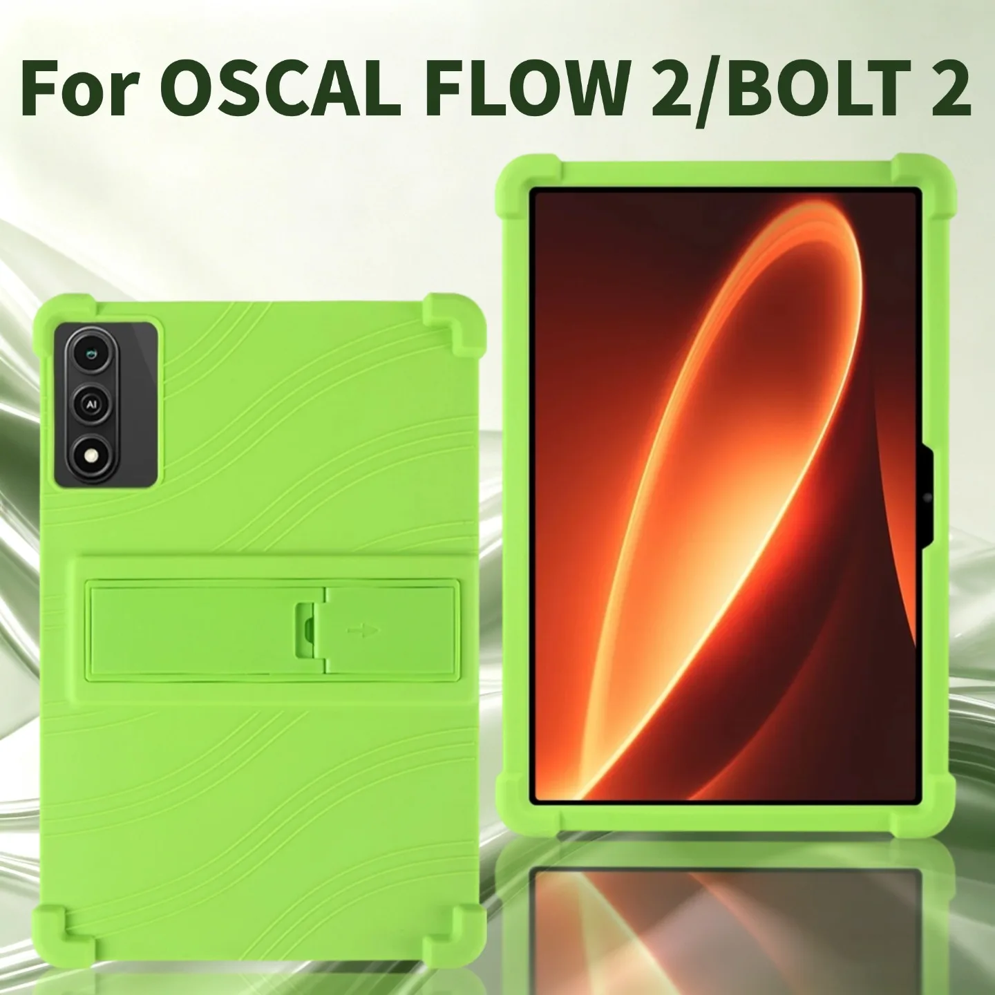 For OSCAL BOLT 2/FLOW 2 11 Inch Tablet computer cover silicone tape bracket case [Kids Friendly] 4 Corners Thicken