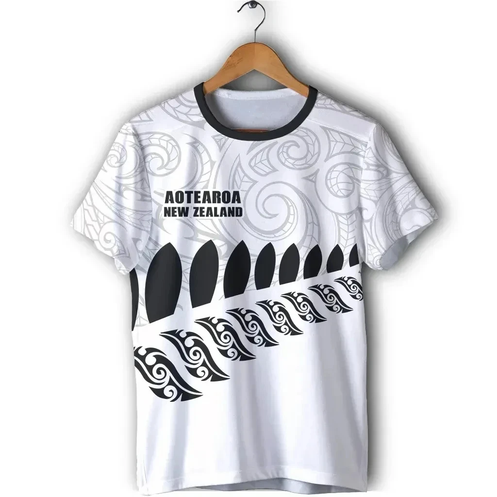 New Zealand Flag 3D Print Maori Aotearoa Tribal Silver Men Streetwear Summer Casual Oversized T-Shirt Harajuku Short Sleeve Tops