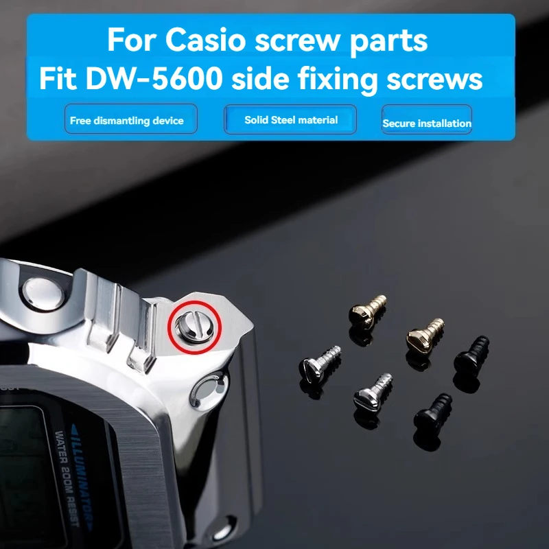 DW-5600 Watch Case Side Screw for Casio GW-M5610 GM-5600 GW-B5600 GA-2100 GA2100 Strap Bezel Screws Metal Nut Watch Repair