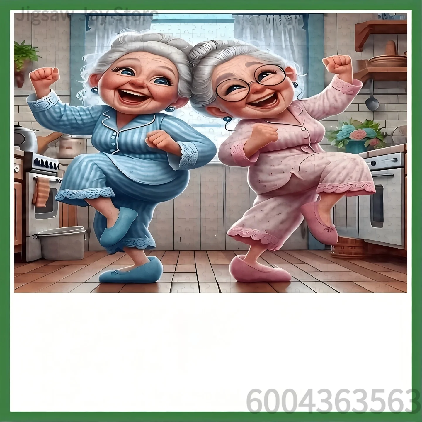 Funny Grandma Art Jigsaw Puzzle, Kitchen Dance Grannies, Elderly Couple Meadow, Grannies Bowling, Bakery Grandmas, 500-2000Pcs