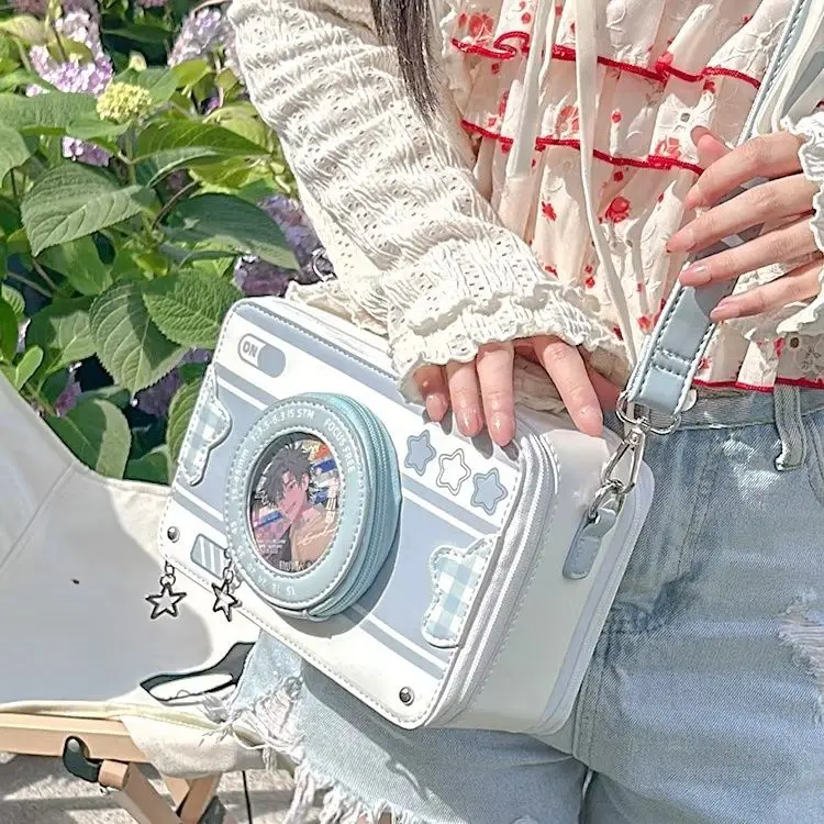 Femmes tendance Kawaii appareil photo grande capacité Ita sac amour et espace profond Genshin Impact emblème affichage sac à bandoulière sac à bandoulière
