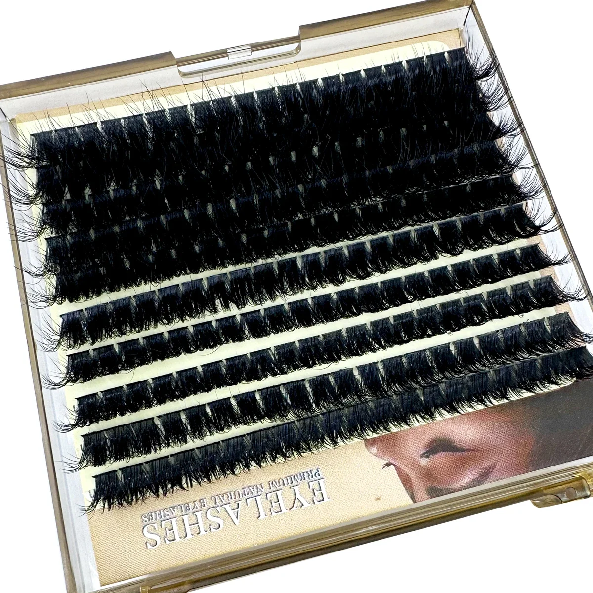 HBZGTLAD Flauschige, dicke Wimpernbüschel für DIY-Wimpernverlängerung, MIX D-Curl Wimpernbüschel, Wispy Einzelwimpern-Extensions – Detail 1